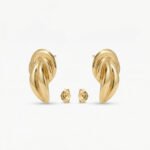 PYARI 18K Gold Plated Anti-Tarnish Geometric Twisted Chunky Stud Earrings
