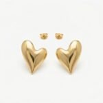 PYARI 18K Gold Plated Anti-Tarnish Heart Stud Earrings