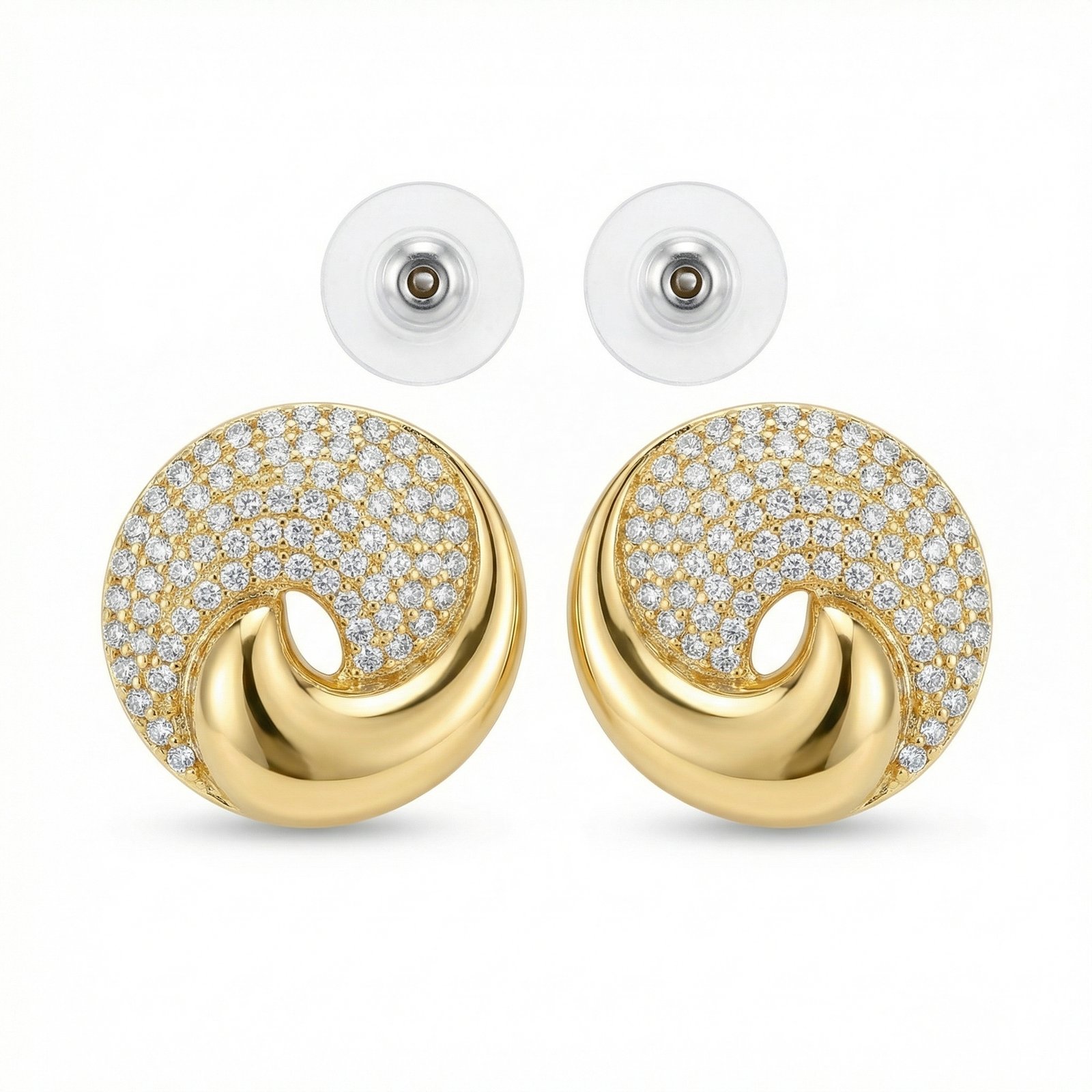 PYARI 18K Gold Plated Anti-Tarnish Hoop Western AD Earrings (4) price 899.jpg PYARI 18K Gold Plated Anti-Tarnish Hoop Western AD Earrings - Image 1