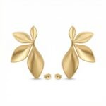 PYARI 18K Gold Plated Anti-Tarnish Leaf Shaped Studs Earrings