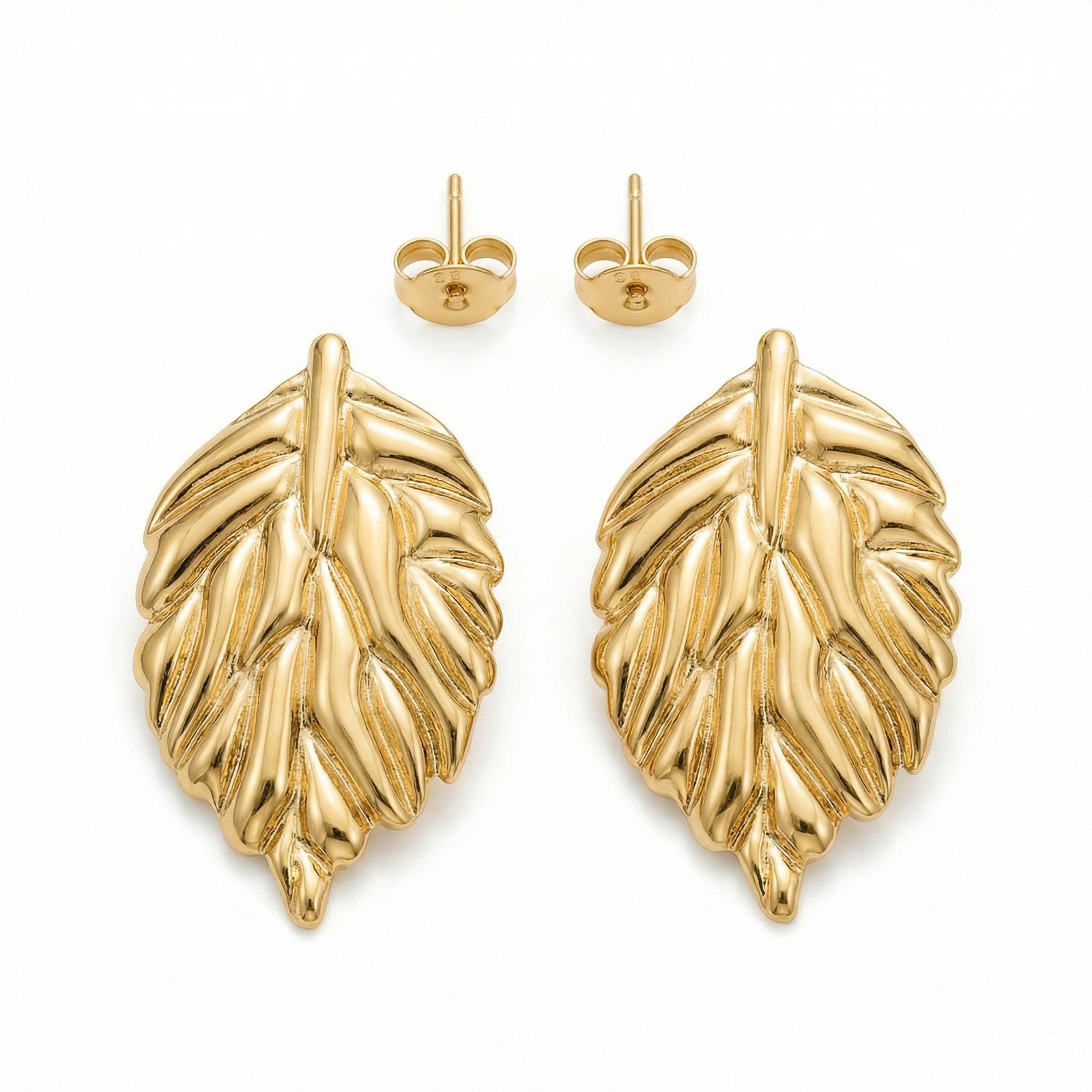 PYARI 18K Gold Plated Anti-Tarnish Leaf Stud Earrings (1) price 689.jpg PYARI 18K Gold Plated Anti-Tarnish Leaf Stud Earrings - Image 1